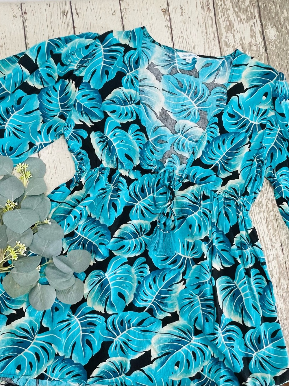 Blue Island Hawaiian Swim Cover Up